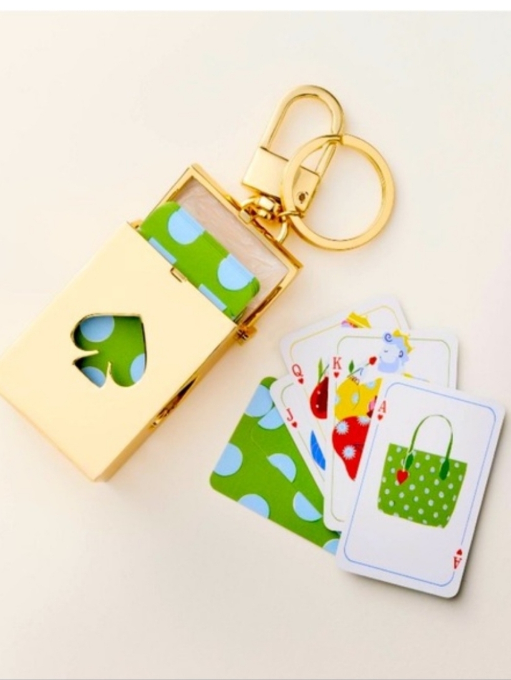 NWT Kate Spade Playing Card Keychain